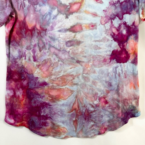 Old Navy Small Top Handmade Tie Dye Luxe T-Shirt Pink Blue Festival Boho 1119 - Picture 10 of 11
